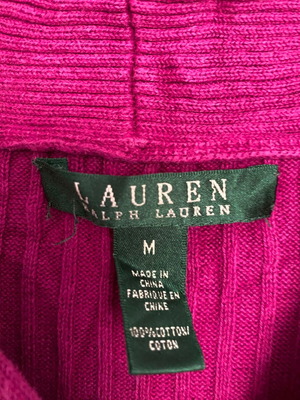 Lauren Ralph Lauren fuchsia pink ribbed sweater, M