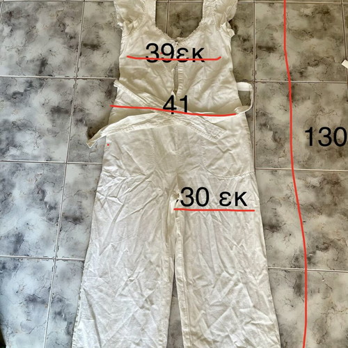 Zara white denim jumpsuit like new for XS-S