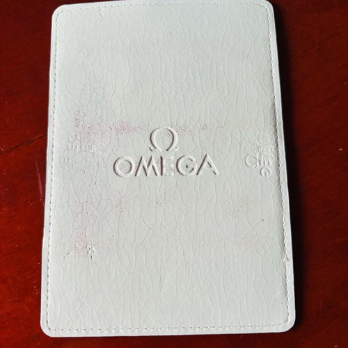 Omega leather card holder white like new