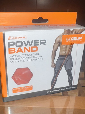 LiveUp Sports Power Band LS3650A-M Medium Resistance New, Orange