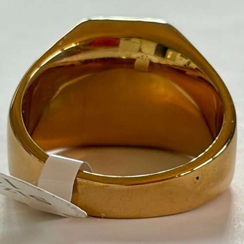 Gold Signet Ring with Black Stone, Brand New, 316L Stainless Steel US 12