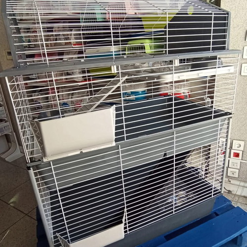 Ferplast Barn 100 Double Three-Level Rodent Cage for Rabbits New