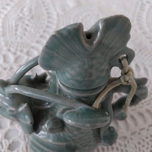 Korean Seladon Teapot with Dragon Design like new