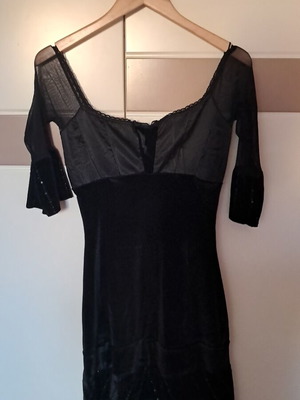 Velvet evening dress like new, black, suitable for small bust