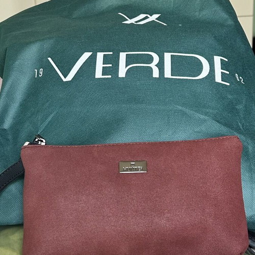 Hunter burgundy suede handbag new, ideal for outings or as a pouch