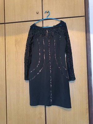 Raxevsky black formal dress like new with lace