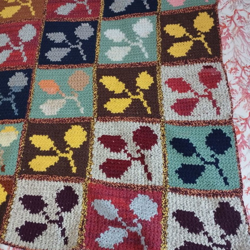 Wool quilt handmade like new, multicolored, 190x140 cm