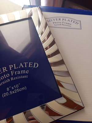 Silver photo frame, new