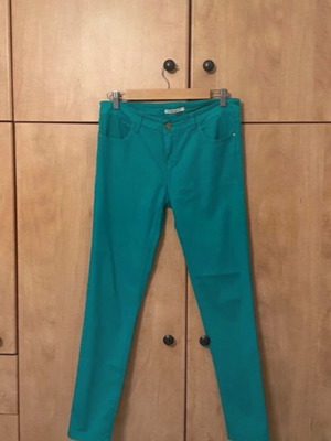 Stradivarius skinny jeans used, turquoise and neon green, sizes M and L