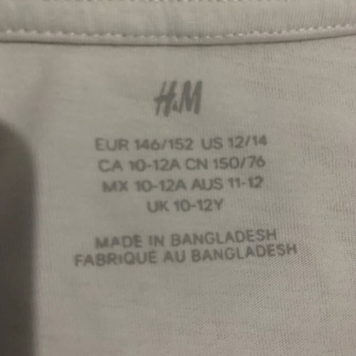 H&M short-sleeve shirt like new, kids white size 152 cm