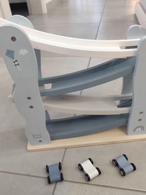 Label Label wooden car track blue, like new