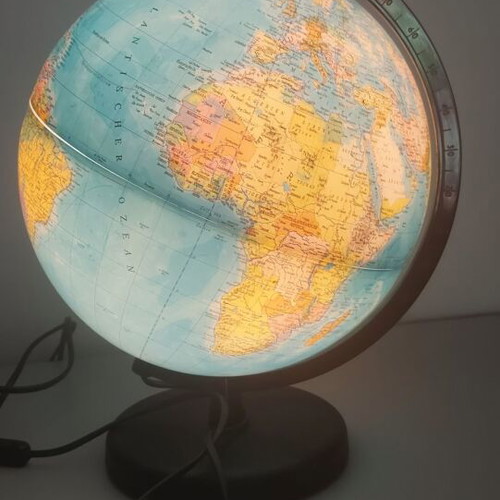 Globe table lamp new, height 33 cm, diameter 25 cm