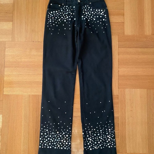 Blugirl Jeans pants black like new with silver dots size Small