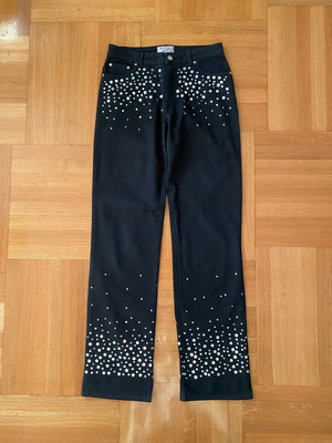 Παντελόνι Blugirl Jeans μαύρο, σαν καινούργιο, με ασημένιες βούλες, μέγεθος Small