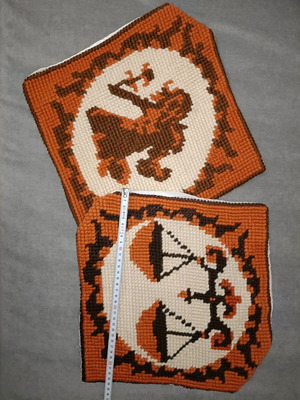 Zodiac pillowcases set of 2 like new, handmade tapestry