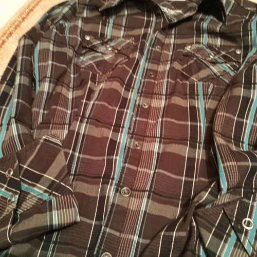 Checked women's shirt like new, size M, brown and green