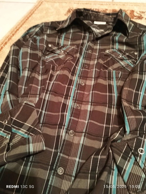Checked women's shirt like new, size M, brown and green