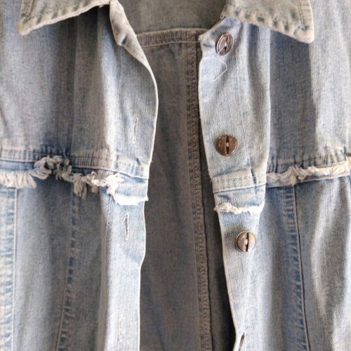 Denim women's vest like new, size large, blue with rhinestones