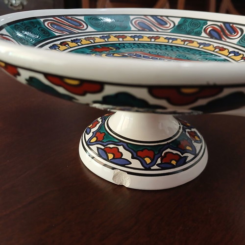 Handmade collectible ceramic bowls from Rhodes by D. Vassilopoulos, like new, set of 2