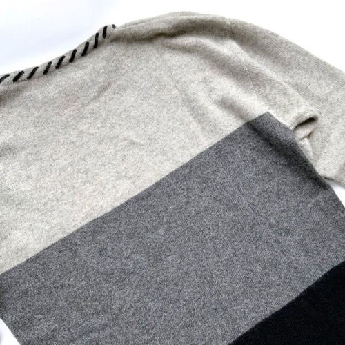 TIGI Oversized Colorblock Wool & Angora Cable Knit Sweater