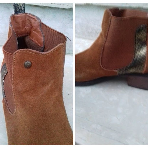 Bella ankle boots used, brown suede leather, size 38, low heel