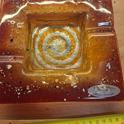 Glass decorative ashtray like new