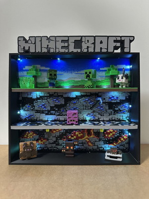 Minecraft Kinder Joy Display Stand with LED Light new