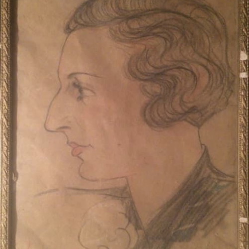 Krystallis painting used, on paper 25x30