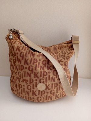 Kipling shoulder bag used, beige and brown crossbody