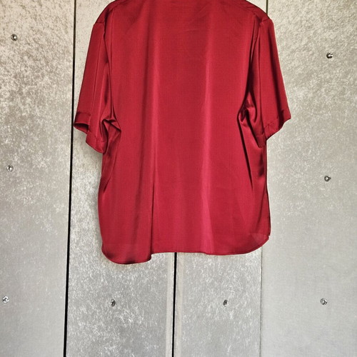Gerry Weber Satin Red Blouse like new, elegant short sleeve shirt XXL