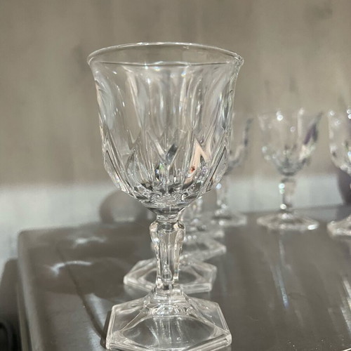 Vintage Cristal D’arques Chaumont liqueur glasses set of 9 like new