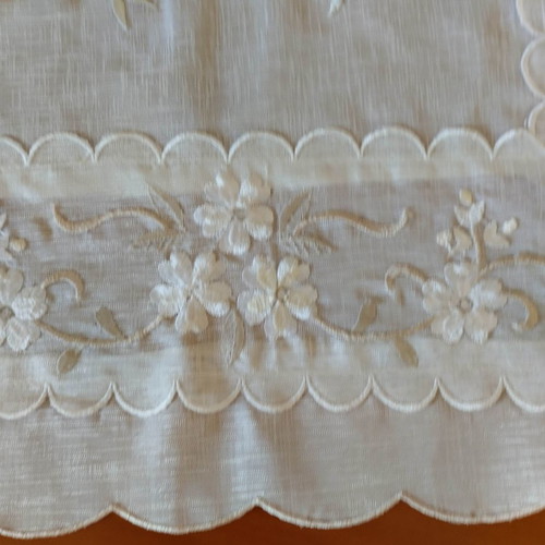 Set of three embroidered organza pieces used