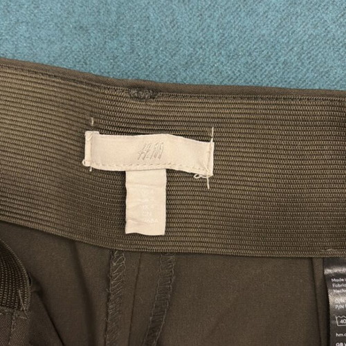 Women's fabric pants H&M used, brown/khaki, regular fit, size S