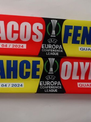 Olympiacos Fenerbahce Europa Conference League 2024 Collectible Scarf