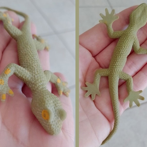 Rubber toys set of six used, 5 lizards and 1 frog