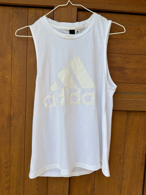 Adidas white women's tank top like new, size S, cotton