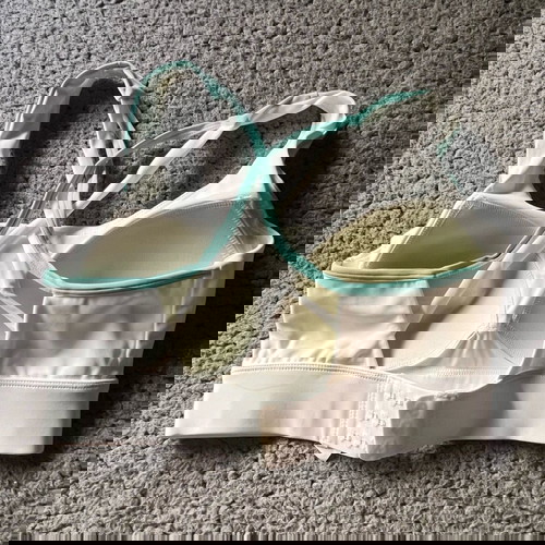 Sports bra like new, white and turquoise, size S/M