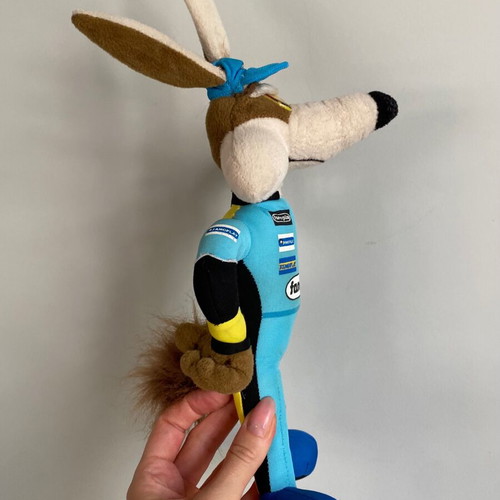 Wile E Coyote vintage plush toy 1990s used, racer outfit