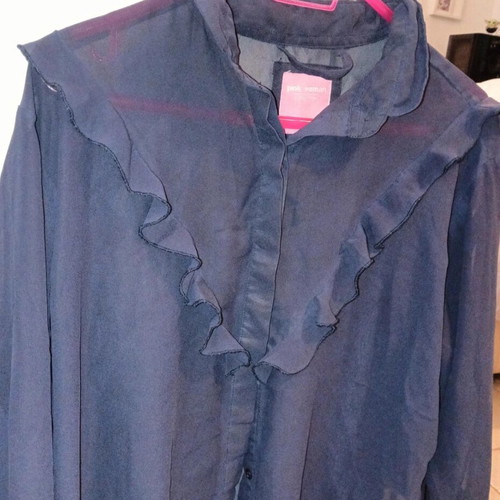 Pink Woman women's blue shirt like new with frill