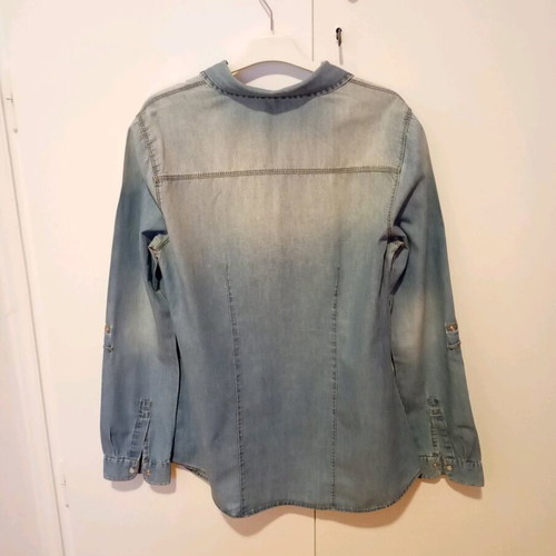 Stradivarius denim shirt medium like new, blue turquoise