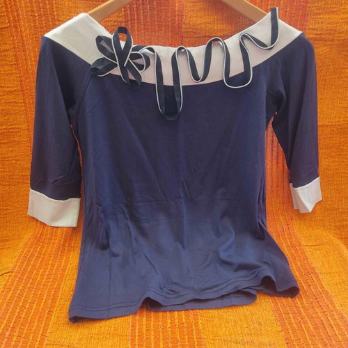 Navy women's blouse used, size Small, blue