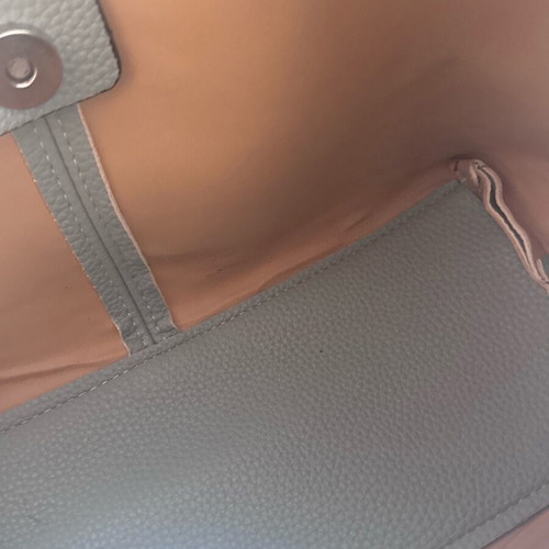 THE SACK BAG handbag and wallet new, baby blue and gray