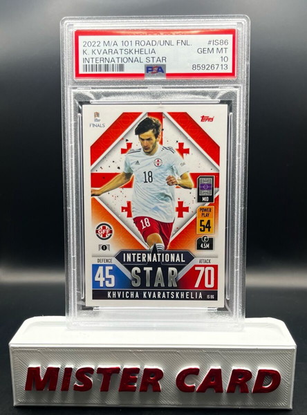 2022 TOPPS MATCH ATTAX 101 KVARATSKHELIA ROOKIE PSA10 GEM MINT!!