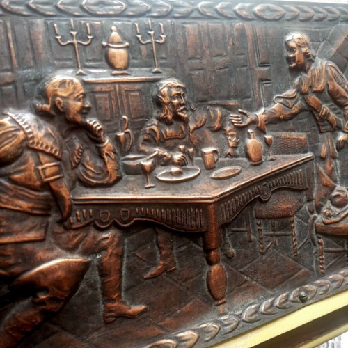 Decorative bronze relief plaque
