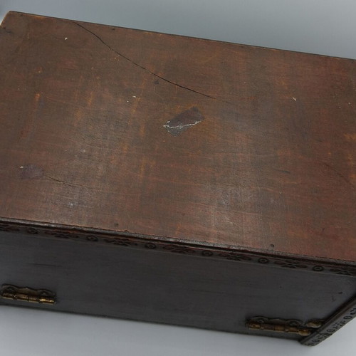 Vintage wooden box with decorative elements like new