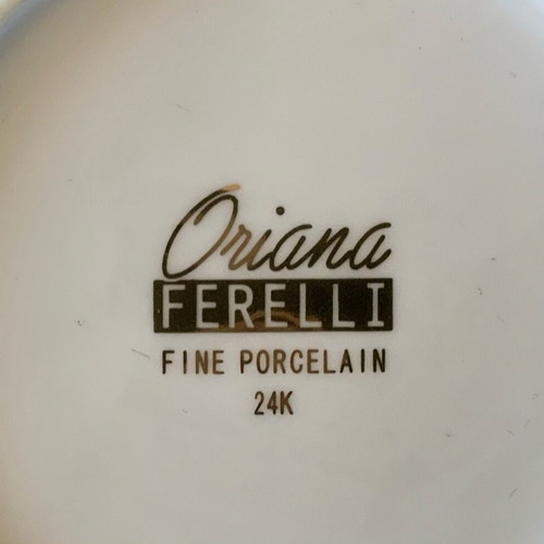 Oriana Ferelli Fine Porcelain 24K set of 6 plates new