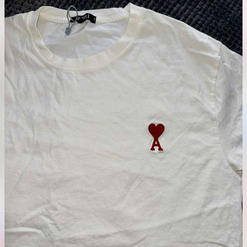 Ami T-shirt Men L New Original White and Red