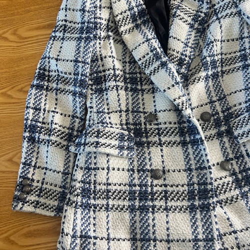 Zara Tweed Checked Blazer jacket, size L