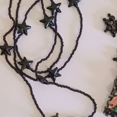 Vintage Emporio Armani energy necklace with precious and semi-precious stones and beads