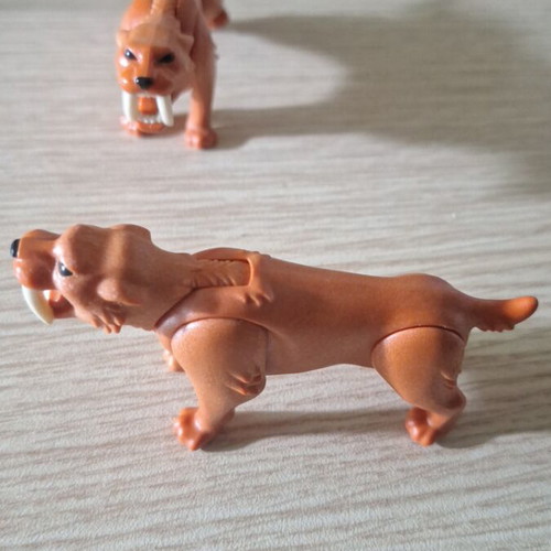 Playmobil Cave People Set with 2 Smilodons like new
